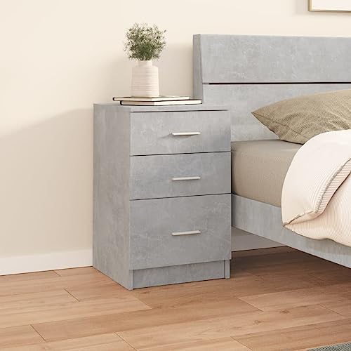 Nachttisch Betongrau 40x40x63 cm, Moderner Holzwerkstoff Nachtschrank mit Schubladen, Robuster Bett Beistelltisch für Schlafzimmer Nachttisch Betongrau 40x40x63 cm, Moderner Holzwerkstoff Nachtschrank mit Schubladen, Robuster Bett Beistelltisch für Schlafzimmer von Tonture