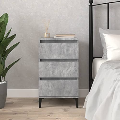 Nachttisch Betongrau mit 3 Schubladen, 40x35x70 cm, robuster Holzwerkstoff, Stabiler Metallfuß-Beistelltisch für Schlafzimmer, Wohnzimmer & Büro, langlebige Aufbewahrung Nachttisch Betongrau mit 3 Schubladen, 40x35x70 cm, robuster Holzwerkstoff, Stabiler Metallfuß-Beistelltisch für Schlafzimmer, Wohnzimmer & Büro, langlebige Aufbewahrung von Tonture