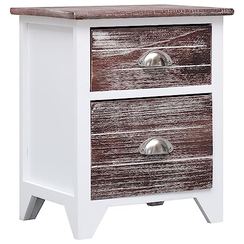 Nachttisch Braun Weiß 38x28x45 cm mit 2 Schubladen aus massivem Paulownia-Holz, vielseitiger Beistellschrank für Schlafzimmer, Wohnzimmer und Flur, robust und langlebig Nachttisch Braun Weiß 38x28x45 cm mit 2 Schubladen aus massivem Paulownia-Holz, vielseitiger Beistellschrank für Schlafzimmer, Wohnzimmer und Flur, robust und langlebig von Tonture
