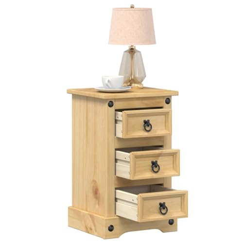 Nachttisch Corona aus massivem Kiefernholz, 35x32,5x58 cm, robuster Nachtschrank mit 3 praktischen Schubladen für Schlafzimmer und Wohnzimmer, langlebige Holz-Kommode mit Metallgriffen Nachttisch Corona aus massivem Kiefernholz, 35x32,5x58 cm, robuster Nachtschrank mit 3 praktischen Schubladen für Schlafzimmer und Wohnzimmer, langlebige Holz-Kommode mit Metallgriffen von Tonture