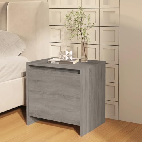 Nachttisch Grau Sonoma 45x34x44,5 cm, robuster Holzwerkstoff Beistelltisch für Schlafzimmer, praktischer nightstand mit Tür Nachttisch Grau Sonoma 45x34x44,5 cm, robuster Holzwerkstoff Beistelltisch für Schlafzimmer, praktischer nightstand mit Tür von Tonture