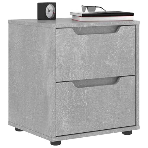 Nachttisch VISNES Betongrau 45x40x50 cm, moderner Holzwerkstoff Nachtschrank mit 2 Schubladen, vielseitiger Beistelltisch für Schlafzimmer und Wohnzimmer, pflegeleicht Nachttisch VISNES Betongrau 45x40x50 cm, moderner Holzwerkstoff Nachtschrank mit 2 Schubladen, vielseitiger Beistelltisch für Schlafzimmer und Wohnzimmer, pflegeleicht von Tonture