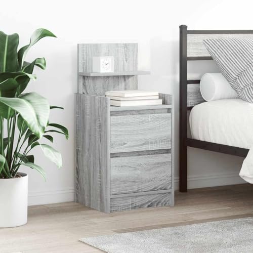 Nachttische, 2er-Set, Grau Sonoma, 38x34x80 cm, robuster Holzwerkstoff, mit 2 geräumigen Schubladen, vielseitiger Beistellschrank für Schlafzimmer und Wohnräume Nachttische, 2er-Set, Grau Sonoma, 38x34x80 cm, robuster Holzwerkstoff, mit 2 geräumigen Schubladen, vielseitiger Beistellschrank für Schlafzimmer und Wohnräume von Tonture