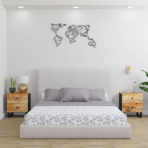 Nachttische 2er-Set, 40x33x46 cm, Massivholz Mango mit Eisenbeinen, Industrie-Stil Beistelltisch für Schlafzimmer, Wohnzimmer, Büro, robust und stabil Nachttische 2er-Set, 40x33x46 cm, Massivholz Mango mit Eisenbeinen, Industrie-Stil Beistelltisch für Schlafzimmer, Wohnzimmer, Büro, robust und stabil von Tonture