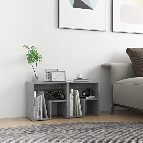 Nachttische 2er-Set, Betongrau, 40x30x40 cm, Moderner Holzwerkstoff Beistelltisch mit Ablage für Schlafzimmer und Wohnzimmer Nachttische 2er-Set, Betongrau, 40x30x40 cm, Moderner Holzwerkstoff Beistelltisch mit Ablage für Schlafzimmer und Wohnzimmer von Tonture