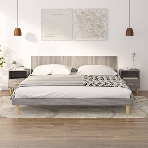 Nachttische 2er-Set, Grau Sonoma, 40x35x47 cm, Massivholz Eukalyptus, Skandinavisches Design, Praktische Schlafzimmer-Aufbewahrung mit Schubladen, Robuste Beistelltische Nachttische 2er-Set, Grau Sonoma, 40x35x47 cm, Massivholz Eukalyptus, Skandinavisches Design, Praktische Schlafzimmer-Aufbewahrung mit Schubladen, Robuste Beistelltische von Tonture