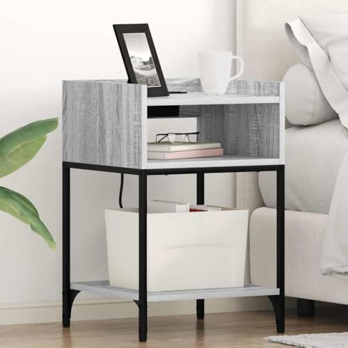 Nachttische 2er-Set Grau Sonoma, 40x40x61 cm, Holzwerkstoff, mit 2 Regalen, modernes Design für Schlafzimmer und Wohnraum Nachttische 2er-Set Grau Sonoma, 40x40x61 cm, Holzwerkstoff, mit 2 Regalen, modernes Design für Schlafzimmer und Wohnraum von Tonture