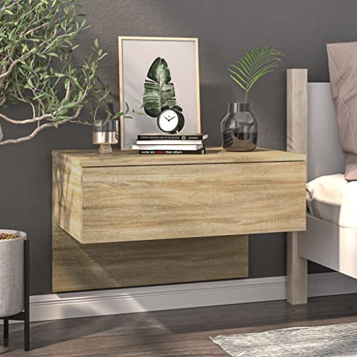 Sonoma-Eiche Wand-Nachttisch, schwebend, 60x40x40 cm, Holzwerkstoff, platzsparende Nachtkonsole für Schlafzimmer & Wohnzimmer, vielseitiger Beistelltisch zur Wandmontage mit 50 kg Sonoma-Eiche Wand-Nachttisch, schwebend, 60x40x40 cm, Holzwerkstoff, platzsparende Nachtkonsole für Schlafzimmer & Wohnzimmer, vielseitiger Beistelltisch zur Wandmontage mit 50 kg von Tonture
