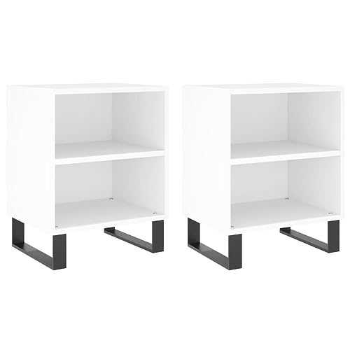 Tonture 2er Set Nachttische Weiß 40x30x50 cm, Holzwerkstoff, Schlafzimmer Beistelltisch mit Stauraum, Ideal für Bett und Wohnzimmer Möbel Tonture 2er Set Nachttische Weiß 40x30x50 cm, Holzwerkstoff, Schlafzimmer Beistelltisch mit Stauraum, Ideal für Bett und Wohnzimmer Möbel von Tonture