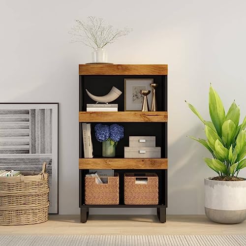 Tonture Beistellschrank 60x33x107 cm Massivholz Mango mit Eisenbeinen, Industrieller Nachtschrank für Schlafzimmer Wohnzimmer, Robuster Konsolentisch mit Stauraum Tonture Beistellschrank 60x33x107 cm Massivholz Mango mit Eisenbeinen, Industrieller Nachtschrank für Schlafzimmer Wohnzimmer, Robuster Konsolentisch mit Stauraum von Tonture