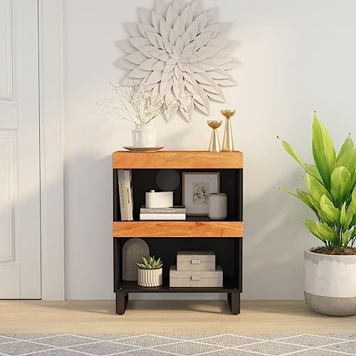 Tonture Beistelltisch 60x33x75 cm, Massivholz Akazie, Robustes Design mit Eisenbeinen, ideal als Nachttisch für Schlafzimmer, Wohnzimmer, Büro, stabiles Holzmöbel mit viel Stauraum Tonture Beistelltisch 60x33x75 cm, Massivholz Akazie, Robustes Design mit Eisenbeinen, ideal als Nachttisch für Schlafzimmer, Wohnzimmer, Büro, stabiles Holzmöbel mit viel Stauraum von Tonture