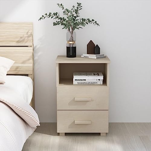 Tonture HAMAR Nachttisch Honigbraun 40x35x62 cm, Massivholz Kiefer, mit 2 Schubladen und Ablagefach, Stabiler Beistelltisch für Schlafzimmer, Wohnzimmer Tonture HAMAR Nachttisch Honigbraun 40x35x62 cm, Massivholz Kiefer, mit 2 Schubladen und Ablagefach, Stabiler Beistelltisch für Schlafzimmer, Wohnzimmer von Tonture