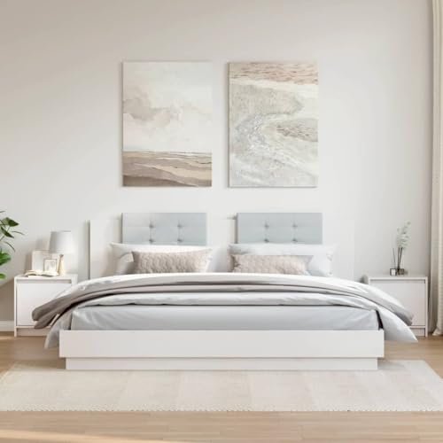 Tonture Nachtschränke 2 STK. Weiß, 40x30,5x40 cm Massivholz Kiefer, Elegantes Beistelltisch-Set für Schlafzimmer und Wohnraum, langlebiges nightstand Design von Tonture