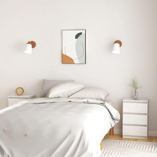 Tonture Nachtschränke 2 STK. Weiß 40x29,5x64 cm Massivholz Kiefer, rustikaler Nachttisch mit 3 Schubladen, Robustes Bettzubehör für Schlafzimmer Tonture Nachtschränke 2 STK. Weiß 40x29,5x64 cm Massivholz Kiefer, rustikaler Nachttisch mit 3 Schubladen, Robustes Bettzubehör für Schlafzimmer von Tonture