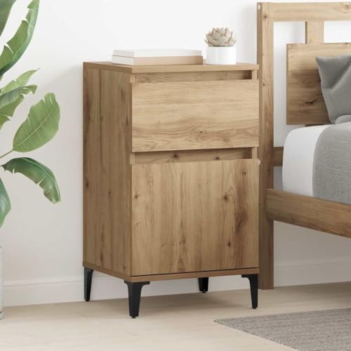Tonture Nachttisch 2er-Set, 40x35x70 cm, Eiche handwerklich, Industriell, mit Schublade & Tür, Modernes Design, Schlafzimmer Möbel Tonture Nachttisch 2er-Set, 40x35x70 cm, Eiche handwerklich, Industriell, mit Schublade & Tür, Modernes Design, Schlafzimmer Möbel von Tonture