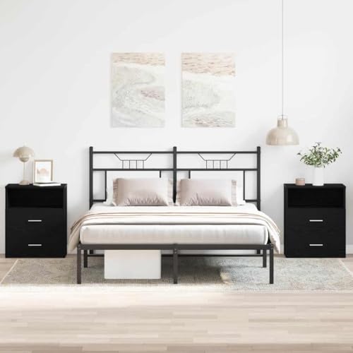Tonture Nachttisch 2er-Set, 50x32x60cm, Schwarze Eiche, Holzwerkstoff, minimalistischer Beistelltisch für Schlafzimmer, langlebig, einfacher Aufbau, multifunktionaler Nachtschrank Tonture Nachttisch 2er-Set, 50x32x60cm, Schwarze Eiche, Holzwerkstoff, minimalistischer Beistelltisch für Schlafzimmer, langlebig, einfacher Aufbau, multifunktionaler Nachtschrank von Tonture