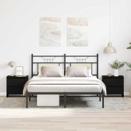 Tonture Nachttisch 2er Set, Schwarze Eiche, 45x34x44.5cm Holzwerkstoff, mit 2 Schubladen, Modernes Beistellregal für Schlafzimmer, Wohnzimmer Tonture Nachttisch 2er Set, Schwarze Eiche, 45x34x44.5cm Holzwerkstoff, mit 2 Schubladen, Modernes Beistellregal für Schlafzimmer, Wohnzimmer von Tonture