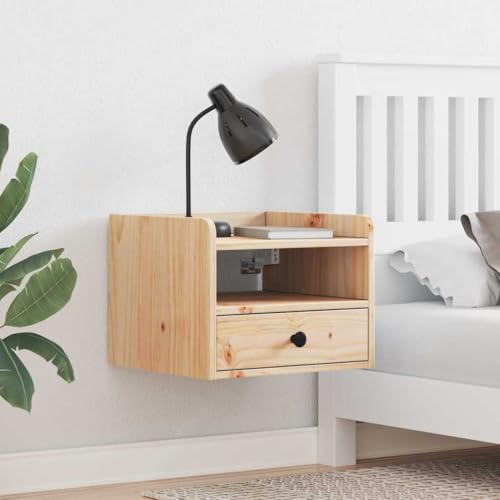 Tonture Nachttisch 2er Set Braun aus Massivholz Kiefer, 38x36x29,5 cm, mit Schubladen & Regal, Stabiler Beistelltisch für Schlafzimmer und Wohnräume Tonture Nachttisch 2er Set Braun aus Massivholz Kiefer, 38x36x29,5 cm, mit Schubladen & Regal, Stabiler Beistelltisch für Schlafzimmer und Wohnräume von Tonture