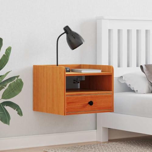 Tonture Nachttisch 2er-Set Wachsbraun 38x36x29,5 cm, Massivholz Kiefer, mit 2 Schubladen und Regal, Stabiler Beistelltisch für Schlafzimmer Tonture Nachttisch 2er-Set Wachsbraun 38x36x29,5 cm, Massivholz Kiefer, mit 2 Schubladen und Regal, Stabiler Beistelltisch für Schlafzimmer von Tonture