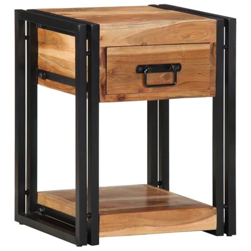 Tonture Nachttisch 2er-Set aus Akazie Massivholz, Braun, 40x35x50 cm, mit Schublade und Regal, robust, für Schlafzimmer und Wohnräume Tonture Nachttisch 2er-Set aus Akazie Massivholz, Braun, 40x35x50 cm, mit Schublade und Regal, robust, für Schlafzimmer und Wohnräume von Tonture