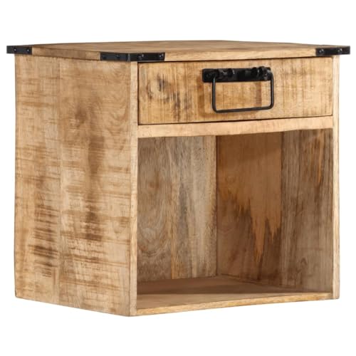 Tonture Nachttisch 40x30x37 cm aus robustem Massivholz Mango, Beistelltisch mit Schublade und offenem Fach, Stabiler Eisenrahmen für Schlafzimmer und Wohnzimmer Tonture Nachttisch 40x30x37 cm aus robustem Massivholz Mango, Beistelltisch mit Schublade und offenem Fach, Stabiler Eisenrahmen für Schlafzimmer und Wohnzimmer von Tonture