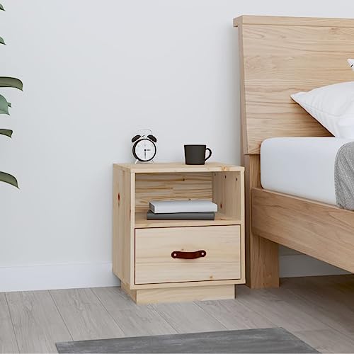 Tonture Nachttisch 40x34x45 cm Massivholz Kiefer, eleganter nightstand mit Schublade, offenes Fach für Schlafzimmer, Stabiler Beistelltisch Tonture Nachttisch 40x34x45 cm Massivholz Kiefer, eleganter nightstand mit Schublade, offenes Fach für Schlafzimmer, Stabiler Beistelltisch von Tonture
