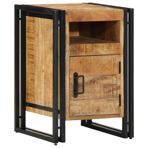 Tonture Nachttisch 40x40x59 cm, Raues Mango-Massivholz, Industrial Design Schlafzimmer Beistelltisch, Robuster Nachtschrank mit Tür und Fach, Praktische Aufbewahrungslösung Tonture Nachttisch 40x40x59 cm, Raues Mango-Massivholz, Industrial Design Schlafzimmer Beistelltisch, Robuster Nachtschrank mit Tür und Fach, Praktische Aufbewahrungslösung von Tonture