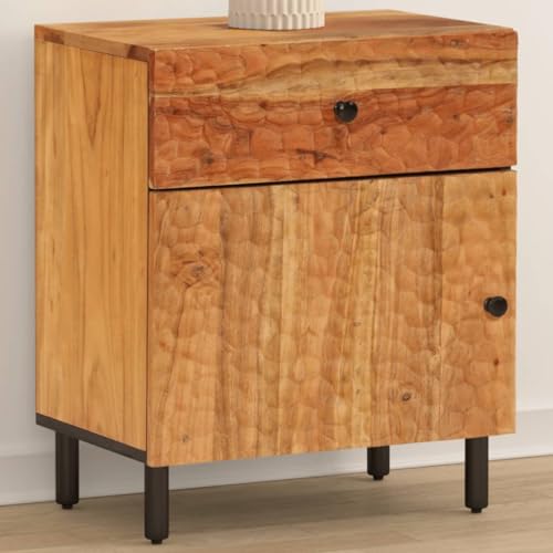 Tonture Nachttisch 50x33x60 cm Massivholz Akazie, Robuster Beistelltisch mit Schublade und Tür, Eleganter Nachtschrank für Schlafzimmer und Wohnzimmer, Langlebiger Nachtkonsole mit Eisenbeinen Tonture Nachttisch 50x33x60 cm Massivholz Akazie, Robuster Beistelltisch mit Schublade und Tür, Eleganter Nachtschrank für Schlafzimmer und Wohnzimmer, Langlebiger Nachtkonsole mit Eisenbeinen von Tonture