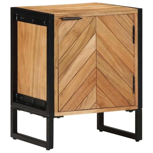 Tonture Nachttisch Braun 40x30x50cm Massivholz Akazie, Langlebiger Beistelltisch für Schlafzimmer & Gästezimmer, Kompaktes Chevron-Design mit Stauraum Tonture Nachttisch Braun 40x30x50cm Massivholz Akazie, Langlebiger Beistelltisch für Schlafzimmer & Gästezimmer, Kompaktes Chevron-Design mit Stauraum von Tonture
