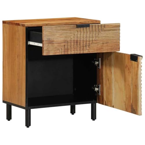 Tonture Nachttisch Braun 50x33x60 cm, Akazie Massivholz mit Schublade, Kommode für Schlafzimmer, Wohnzimmer, Beistelltisch mit Stauraum Tonture Nachttisch Braun 50x33x60 cm, Akazie Massivholz mit Schublade, Kommode für Schlafzimmer, Wohnzimmer, Beistelltisch mit Stauraum von Tonture