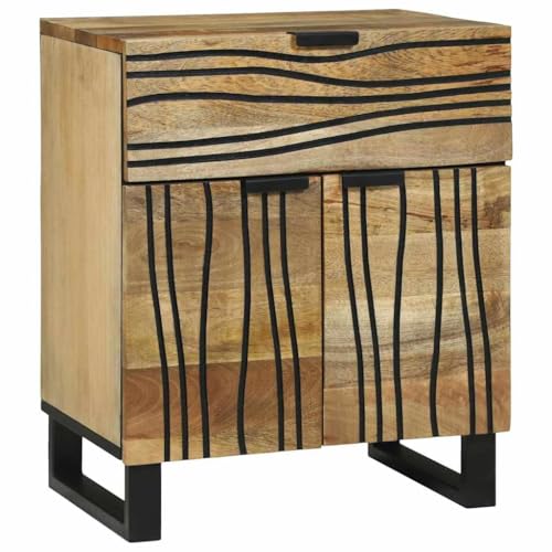 Tonture Nachttisch Braun 50x33x60cm, Massives Mangoholz Schlafzimmer Nachtkommode mit Schublade, Stabiler Beistelltisch für Bett & Sofa, Rustikales Design mit Stauraum Tonture Nachttisch Braun 50x33x60cm, Massives Mangoholz Schlafzimmer Nachtkommode mit Schublade, Stabiler Beistelltisch für Bett & Sofa, Rustikales Design mit Stauraum von Tonture