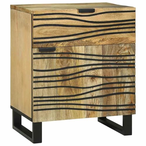 Tonture Nachttisch Braun 50x33x60cm, Massives Mangoholz Schlafzimmer Nachtschrank mit 1 Schublade, Eleganter Beistelltisch für Ihr Zuhause, Langlebiger Möbel Stand Tonture Nachttisch Braun 50x33x60cm, Massives Mangoholz Schlafzimmer Nachtschrank mit 1 Schublade, Eleganter Beistelltisch für Ihr Zuhause, Langlebiger Möbel Stand von Tonture