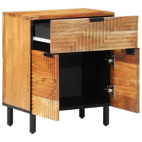 Tonture Nachttisch Braun 50x33x60cm Akazie Massivholz, Moderner Beistelltisch mit Schublade, Langlebiger Nachtschrank für Schlafzimmer & Wohnzimmer Tonture Nachttisch Braun 50x33x60cm Akazie Massivholz, Moderner Beistelltisch mit Schublade, Langlebiger Nachtschrank für Schlafzimmer & Wohnzimmer von Tonture