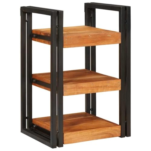 Tonture Nachttisch Braun Schwarz 38x33x58cm, Massivholz Akazie, 3 Ablagen, Beistelltisch für Schlafzimmer, Rustikales Design, Praktischer Stauraum Tonture Nachttisch Braun Schwarz 38x33x58cm, Massivholz Akazie, 3 Ablagen, Beistelltisch für Schlafzimmer, Rustikales Design, Praktischer Stauraum von Tonture