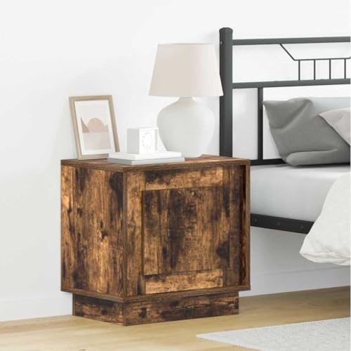Tonture Nachttisch Geräucherte Eiche, 44x34.5x45 cm, Moderner Beistelltisch aus Holzwerkstoff für Schlafzimmer und Wohnzimmer, Langlebiger Nachtschrank mit Kompaktem Design Tonture Nachttisch Geräucherte Eiche, 44x34.5x45 cm, Moderner Beistelltisch aus Holzwerkstoff für Schlafzimmer und Wohnzimmer, Langlebiger Nachtschrank mit Kompaktem Design von Tonture