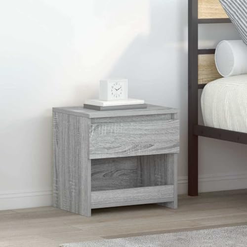 Tonture Nachttisch Grau Sonoma 40x30x39 cm, eleganter Holzwerkstoff Nachtschrank mit Schublade, ideal für Schlafzimmer Aufbewahrung Tonture Nachttisch Grau Sonoma 40x30x39 cm, eleganter Holzwerkstoff Nachtschrank mit Schublade, ideal für Schlafzimmer Aufbewahrung von Tonture