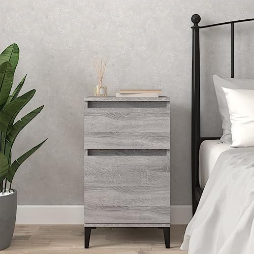 Tonture Nachttisch Grau Sonoma 40x35x70 cm von Tonture