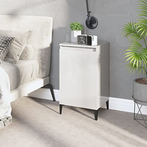 Tonture Nachttisch Hochglanz-Weiß 40x35x70 cm, Elegantes Holzwerkstoff Nachtschränkchen mit Türfächern, Stabiler Beistelltisch für Schlafzimmer Tonture Nachttisch Hochglanz-Weiß 40x35x70 cm, Elegantes Holzwerkstoff Nachtschränkchen mit Türfächern, Stabiler Beistelltisch für Schlafzimmer von Tonture