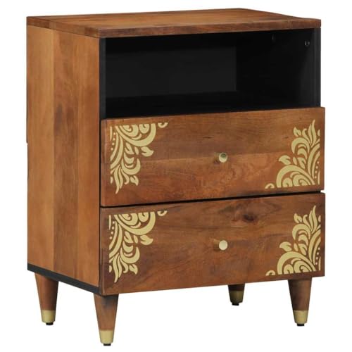 Tonture Nachttisch Honigbraun 50x33x62 cm aus massivem Mangoholz, handbemalt, mit Schublade und Regal für Schlafzimmer Tonture Nachttisch Honigbraun 50x33x62 cm aus massivem Mangoholz, handbemalt, mit Schublade und Regal für Schlafzimmer von Tonture