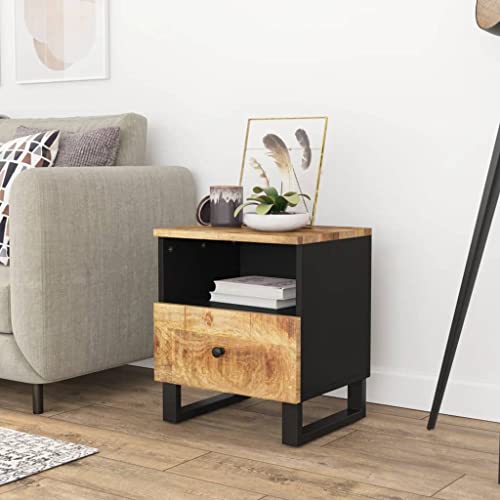 Tonture Nachttisch Massivholz Mango, Industrial Style Beistelltisch mit Schublade, robustem Metallgestell, 40x31x46cm für Schlafzimmer, Wohnzimmer Tonture Nachttisch Massivholz Mango, Industrial Style Beistelltisch mit Schublade, robustem Metallgestell, 40x31x46cm für Schlafzimmer, Wohnzimmer von Tonture