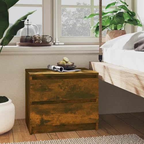 Tonture Nachttisch Räuchereiche, 50x39x43,5 cm, Holzwerkstoff, moderner Beistelltisch mit Schubladen, ideal für Schlafzimmer & Bett Tonture Nachttisch Räuchereiche, 50x39x43,5 cm, Holzwerkstoff, moderner Beistelltisch mit Schubladen, ideal für Schlafzimmer & Bett von Tonture