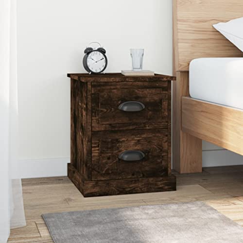 Tonture Nachttisch Räuchereiche 39x39x47,5 cm, Holzwerkstoff, Beistelltisch mit 2 Schubladen, Stabiler Schrank für Schlafzimmer, Wohnzimmer Tonture Nachttisch Räuchereiche 39x39x47,5 cm, Holzwerkstoff, Beistelltisch mit 2 Schubladen, Stabiler Schrank für Schlafzimmer, Wohnzimmer von Tonture