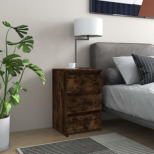 Tonture Nachttisch Räuchereiche 40x35x62,5 cm, Holzwerkstoff Nachtschrank mit 3 Schubladen, Robustes Beistellmöbel für Schlafzimmer und Wohnzimmer, praktische Aufbewahrung Tonture Nachttisch Räuchereiche 40x35x62,5 cm, Holzwerkstoff Nachtschrank mit 3 Schubladen, Robustes Beistellmöbel für Schlafzimmer und Wohnzimmer, praktische Aufbewahrung von Tonture