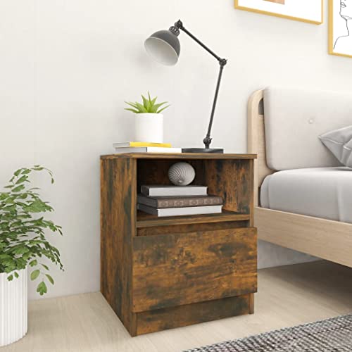 Tonture Nachttisch Räuchereiche 40x40x50 cm, Moderner Beistelltisch aus Holzwerkstoff mit Schublade und offenem Fach, Ideal für Schlafzimmer und Wohnzimmer, Praktische Aufbewahrungslösung Tonture Nachttisch Räuchereiche 40x40x50 cm, Moderner Beistelltisch aus Holzwerkstoff mit Schublade und offenem Fach, Ideal für Schlafzimmer und Wohnzimmer, Praktische Aufbewahrungslösung von Tonture