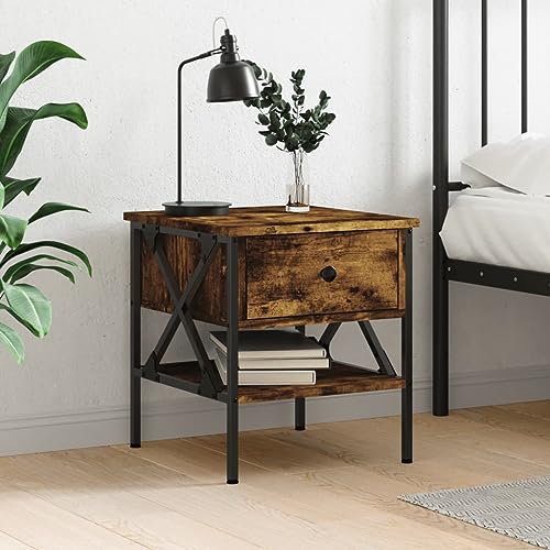 Tonture Nachttisch Räuchereiche 40x42x45 cm, Holzwerkstoff, robuster Eisenrahmen, verstellbare Füße, vielseitige Nachtkonsole für Schlafzimmer & Wohnraum Tonture Nachttisch Räuchereiche 40x42x45 cm, Holzwerkstoff, robuster Eisenrahmen, verstellbare Füße, vielseitige Nachtkonsole für Schlafzimmer & Wohnraum von Tonture