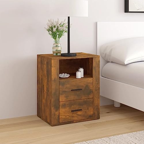 Tonture Nachttisch Räuchereiche 50x36x60 cm, Holzwerkstoff Nachtschrank mit 2 Schubladen, Stabiler Beistelltisch für Schlafzimmer, Wohnzimmer und Büro, eleganter Stauraum Tonture Nachttisch Räuchereiche 50x36x60 cm, Holzwerkstoff Nachtschrank mit 2 Schubladen, Stabiler Beistelltisch für Schlafzimmer, Wohnzimmer und Büro, eleganter Stauraum von Tonture