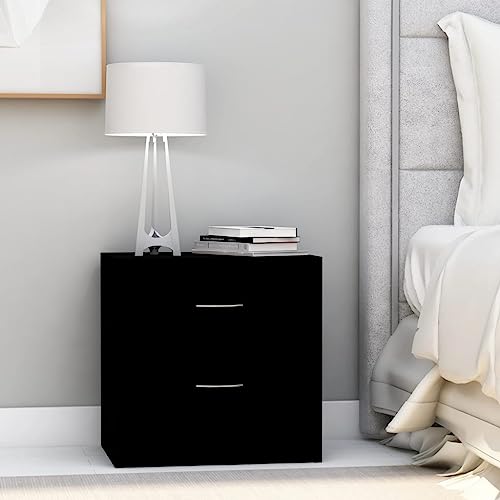 Tonture Nachttisch Schwarz 40x30x40 cm, robuster Holzwerkstoff, 2 Schubladen, vielseitiger Beistelltisch für Schlafzimmer, Wohnzimmer, einfacher Aufbau Tonture Nachttisch Schwarz 40x30x40 cm, robuster Holzwerkstoff, 2 Schubladen, vielseitiger Beistelltisch für Schlafzimmer, Wohnzimmer, einfacher Aufbau von Tonture