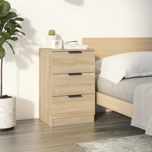 Tonture Nachttisch Sonoma-Eiche 40x36x65 cm mit 3 Schubladen, moderner Beistellschrank für Schlafzimmer, Stabiler Holzwerkstoff Nachtkommode mit viel Stauraum Tonture Nachttisch Sonoma-Eiche 40x36x65 cm mit 3 Schubladen, moderner Beistellschrank für Schlafzimmer, Stabiler Holzwerkstoff Nachtkommode mit viel Stauraum von Tonture