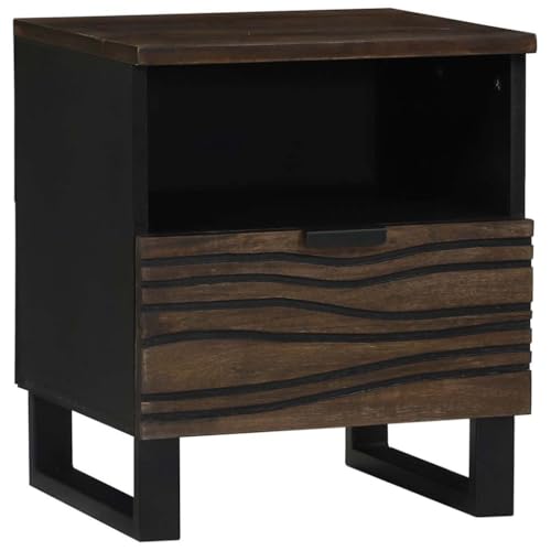 Tonture Nachttisch Walnuss, 40x33x46 cm, aus massivem Mangoholz, mit Schublade und Regal, langlebiges Schlafzimmer Möbelstück Tonture Nachttisch Walnuss, 40x33x46 cm, aus massivem Mangoholz, mit Schublade und Regal, langlebiges Schlafzimmer Möbelstück von Tonture