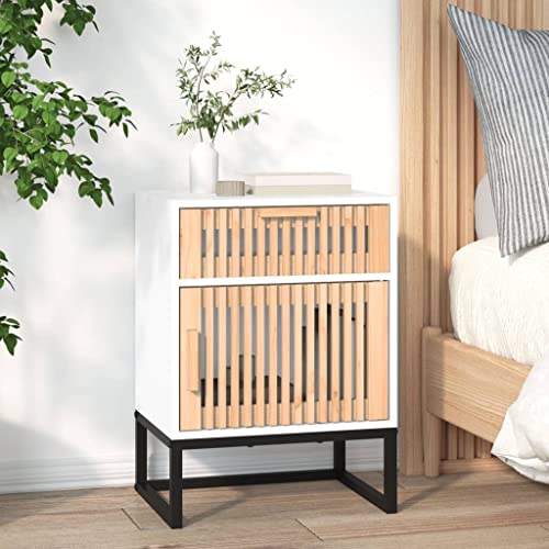 Tonture Nachttisch Weiß 40x30x55,5 cm, Skandinavisches Design, Holzwerkstoff & Eisen, mit Schublade & Tür, Beistelltisch für Schlafzimmer & Wohnbereich Tonture Nachttisch Weiß 40x30x55,5 cm, Skandinavisches Design, Holzwerkstoff & Eisen, mit Schublade & Tür, Beistelltisch für Schlafzimmer & Wohnbereich von Tonture